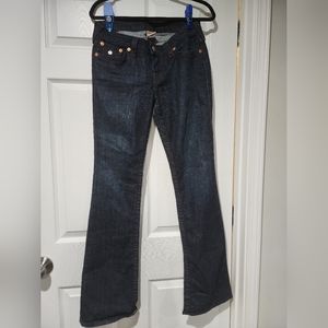 True Religion Dark Wash with maroon stitching Size 29